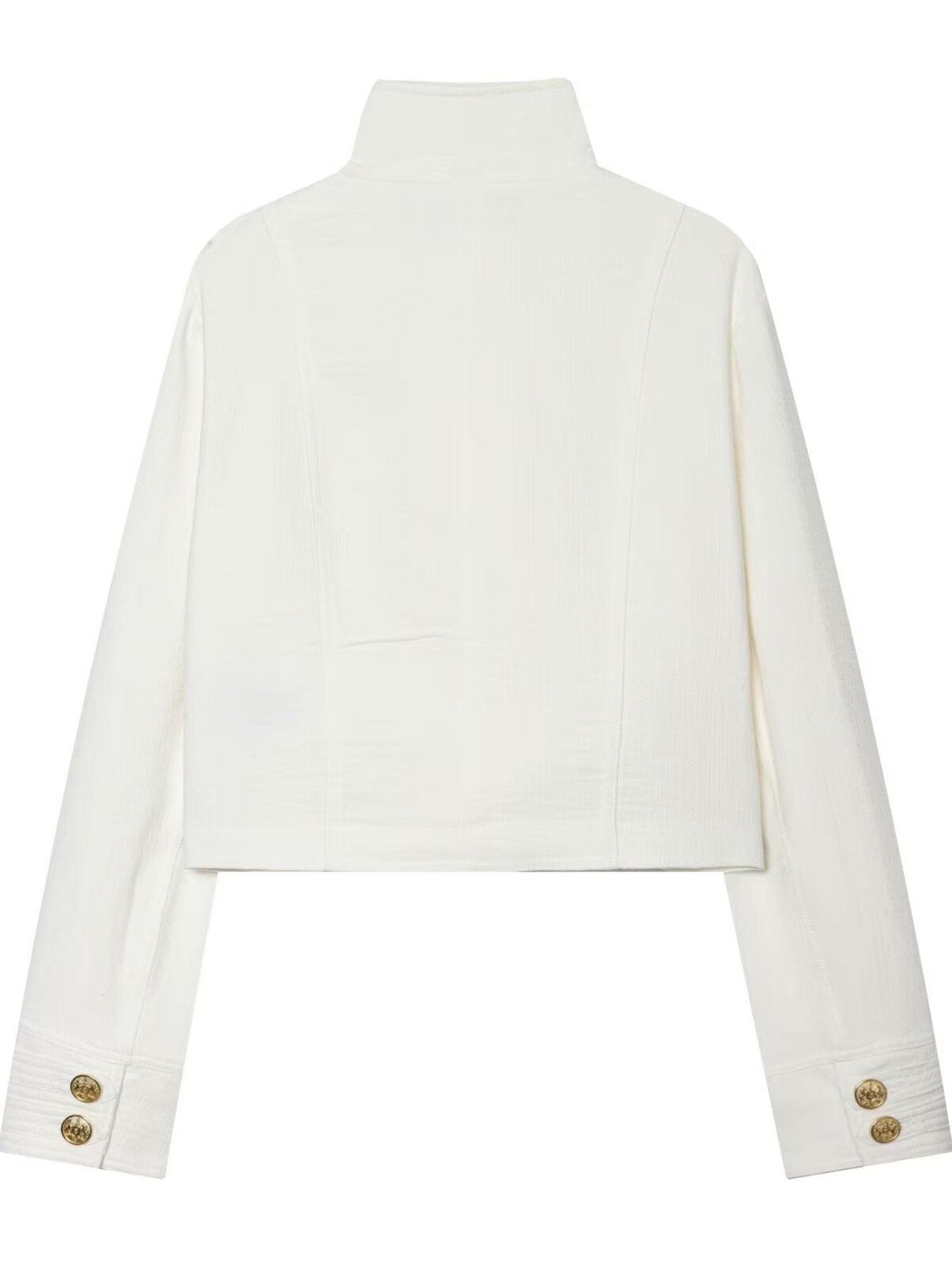 Double Breasted Cropped Military Trench Coat