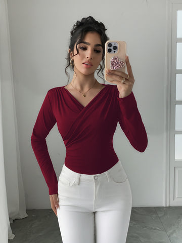 Elegant Off Shoulder Ruched Tee