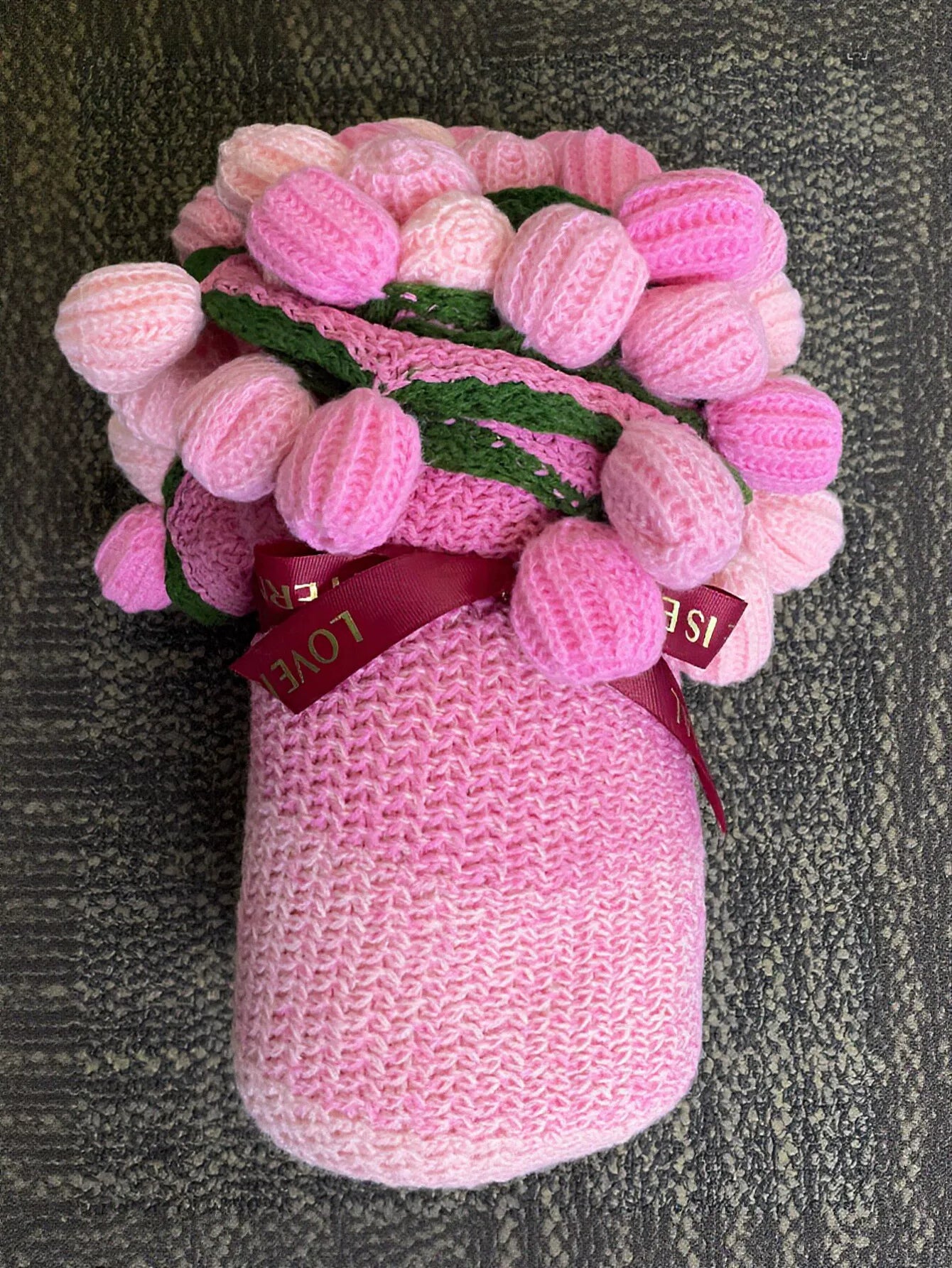 Cozy Handmade Floral Knit Blanket