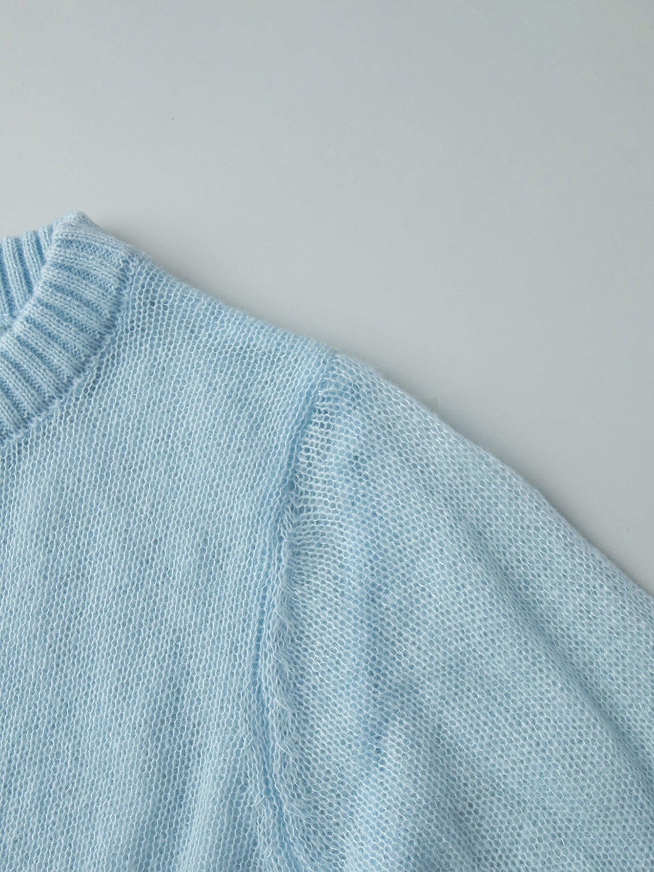 Soft Sheer Knit Crewneck Sweater