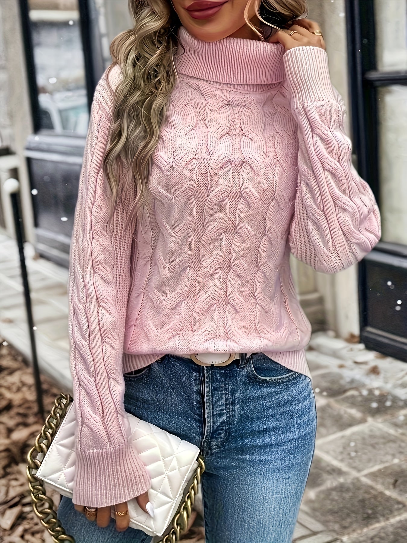Cozy Cable Knit Turtleneck Sweater