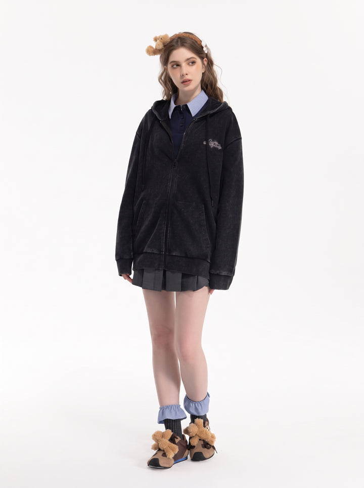 Sequin Embellished Teddy Bear Hooded Jacket