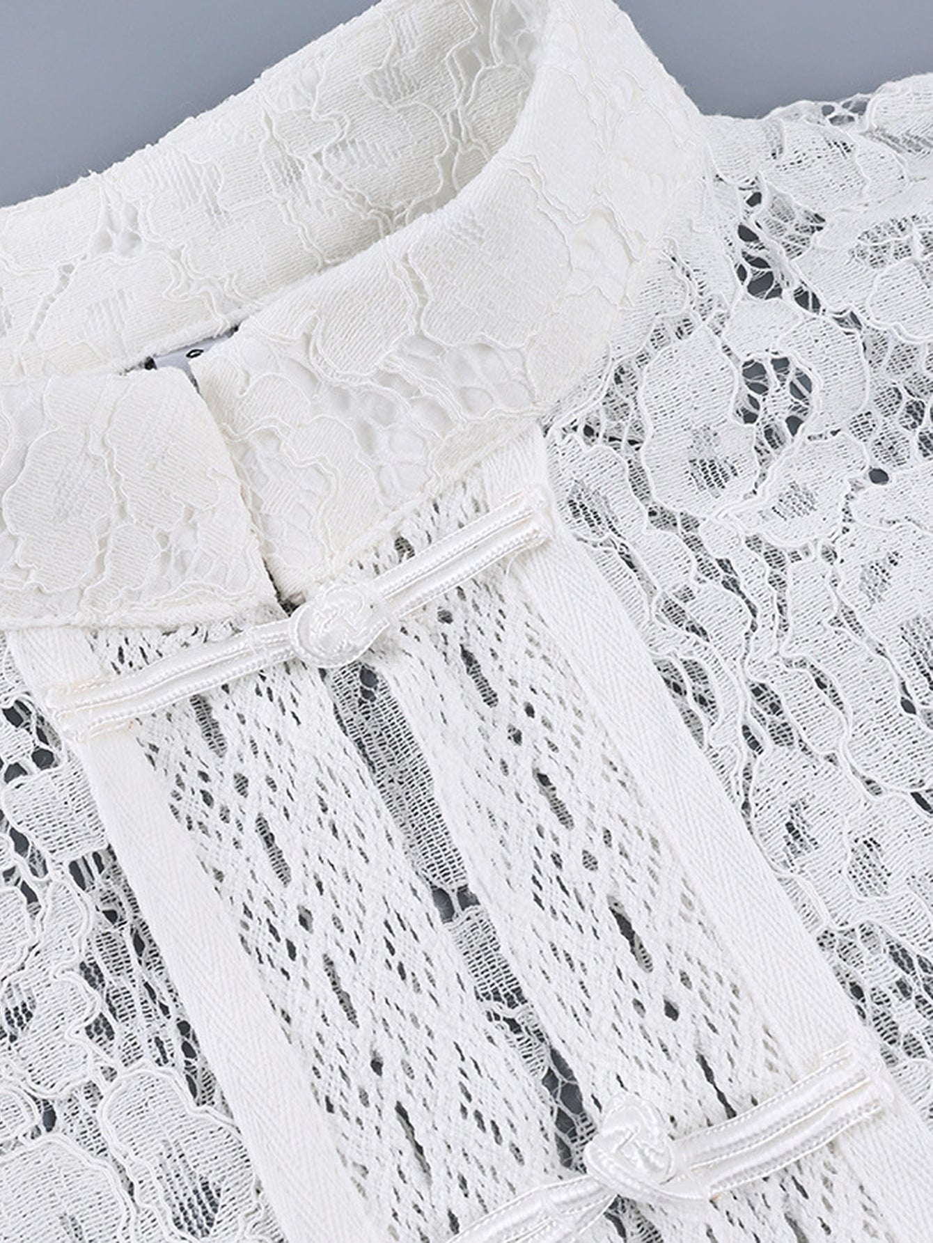 Elegant Floral Lace Button Down Shirt