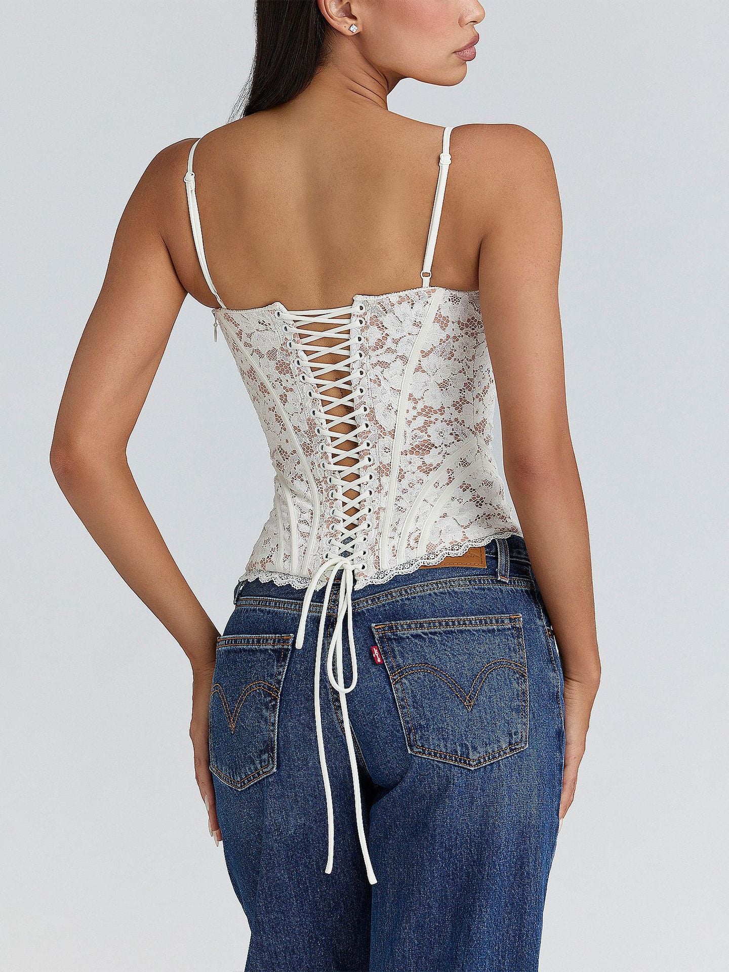Floral Lace Bustier Corset Top