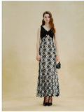 Embellished Velvet Floral Lace Maxi Dress