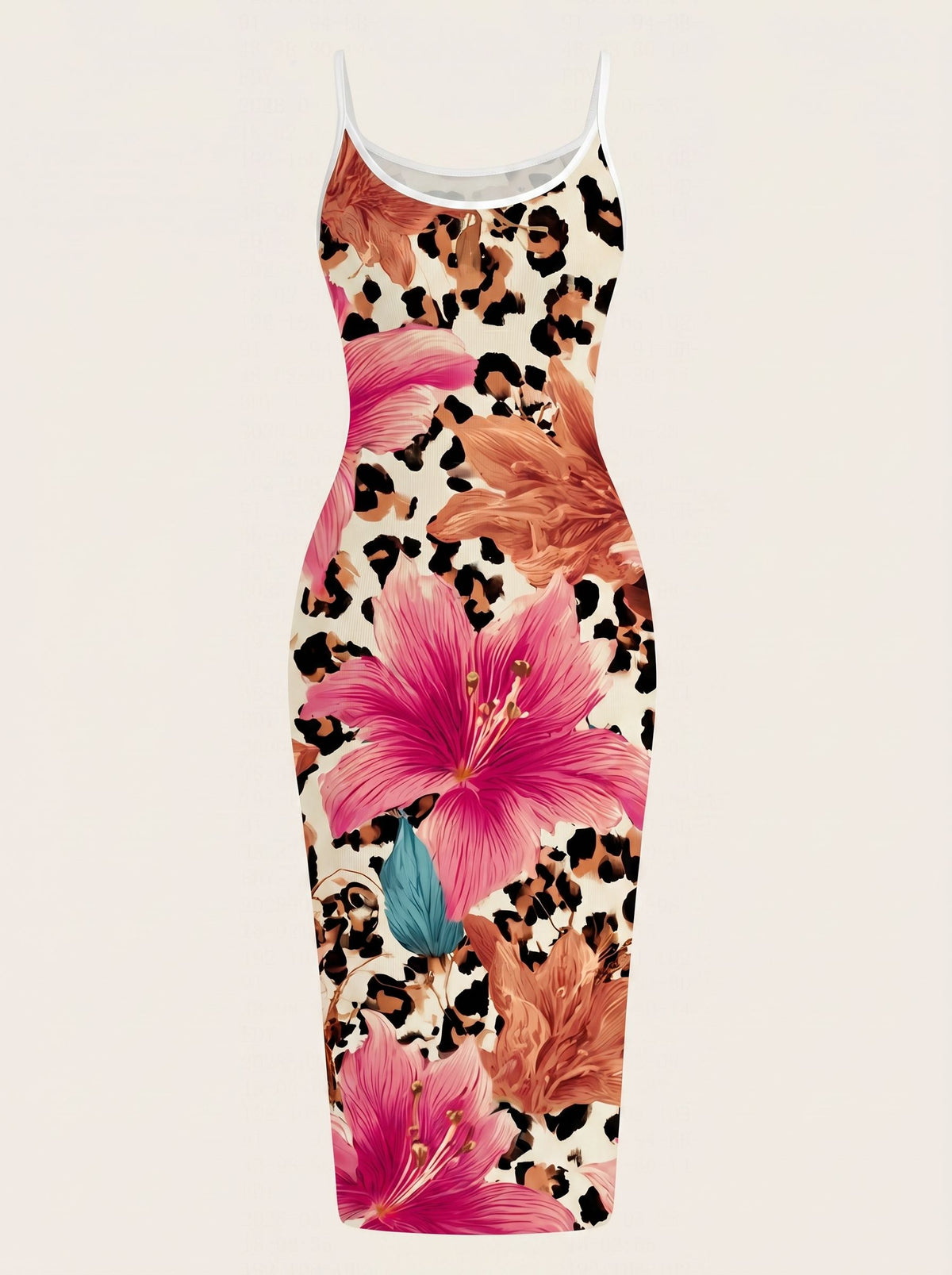 CAPRI Floral Print Sleeveless Bodycon Midi Dress