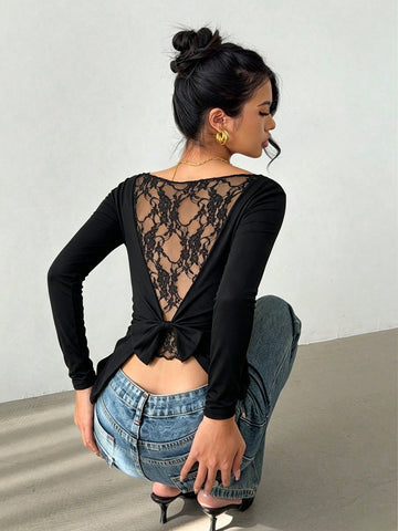 Slim Fit Boat Neck Long Sleeve Tee