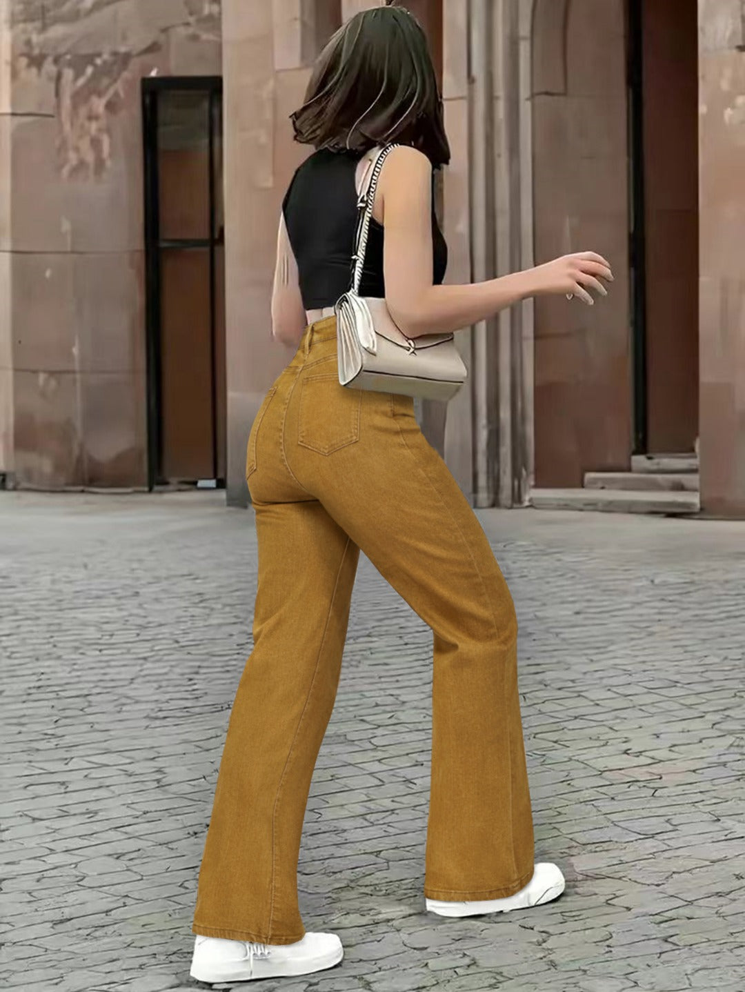High Waisted Straight Leg Jeans