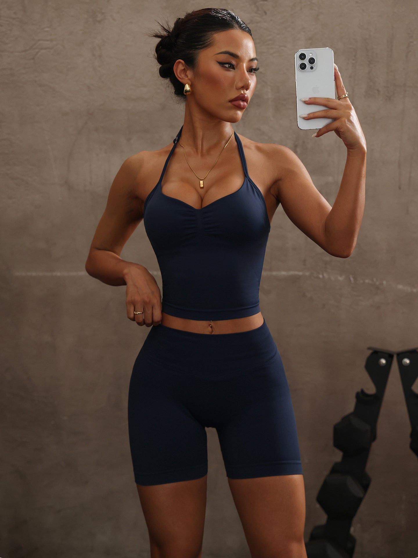 High-Waisted Seamless Workout Yoga Shorts-Multicolor