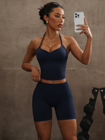 High-Waisted Seamless Workout Yoga Shorts-Multicolor