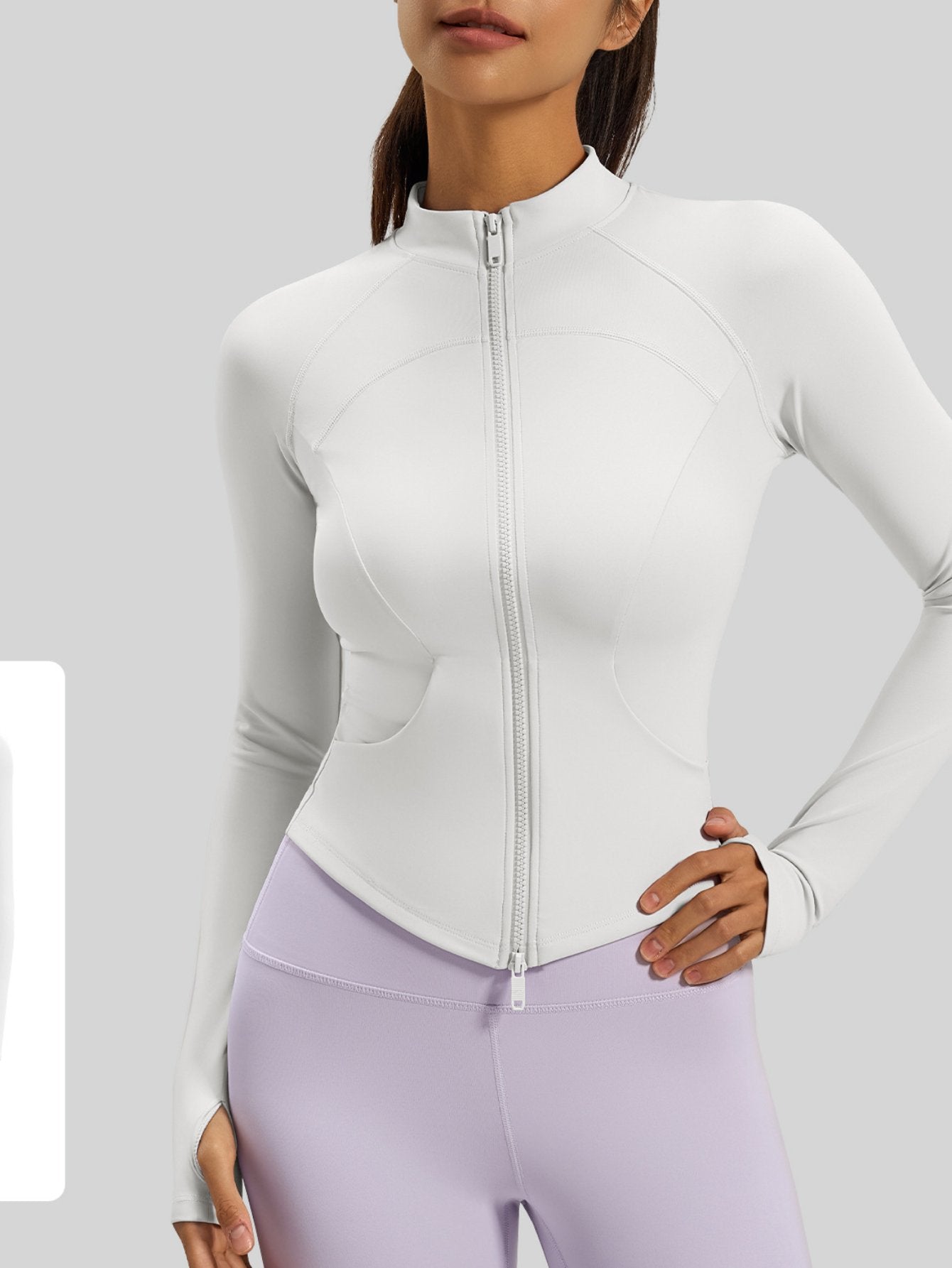 Slim Fit Thumbhole Athletic Jacket