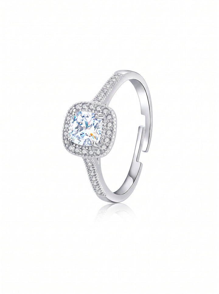 Sparkling Cushion Cut Adjustable Ring