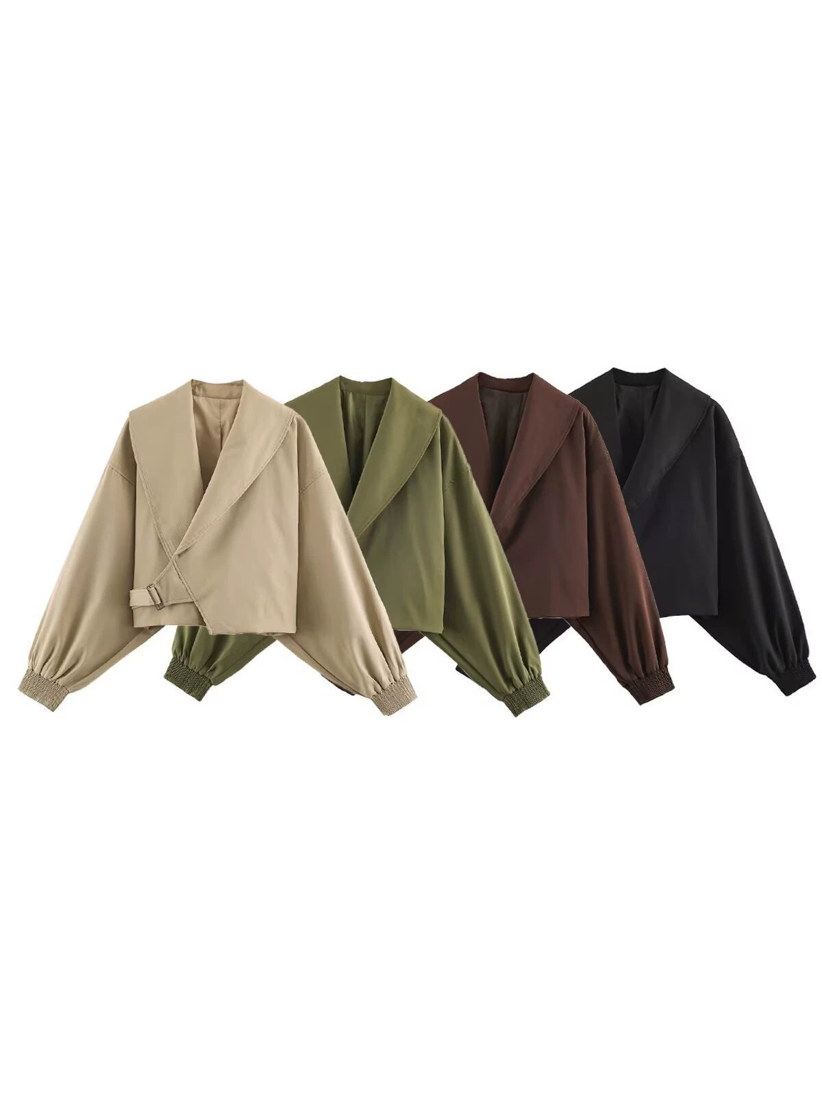 Oversized Buckled Crop Jacket