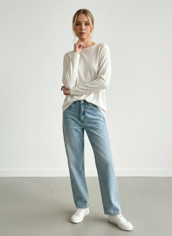 Lon Sleeves Loose Fit Soft Touch Basic T-Shirt