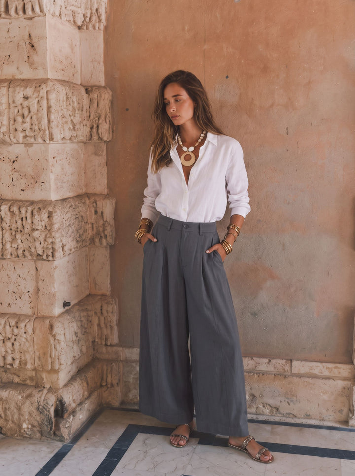 High Waisted Wide Leg Trousers