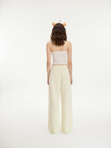 Graphic Print Drawstring Wide Leg Pants
