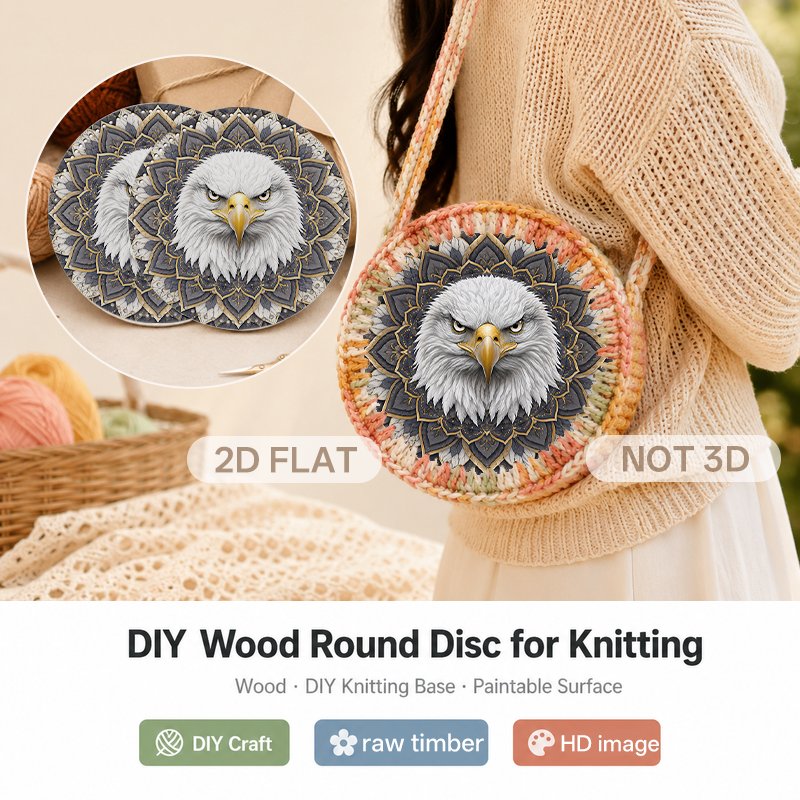 Eagle Mandala Graphic Crochet Basket Bottom
