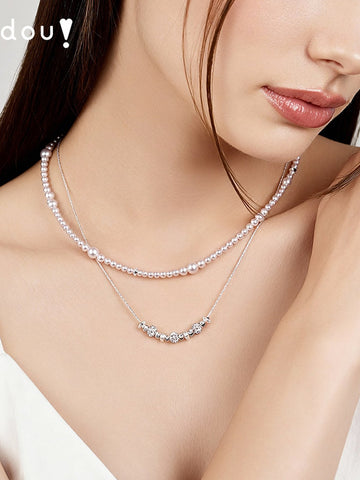 Elegant Layered Faux Pearl Necklace