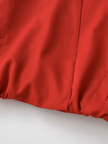 Minimalist Oversized Red Bomber Jacket