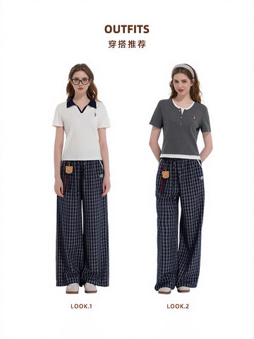 Comfy Plaid Wide Leg Pants