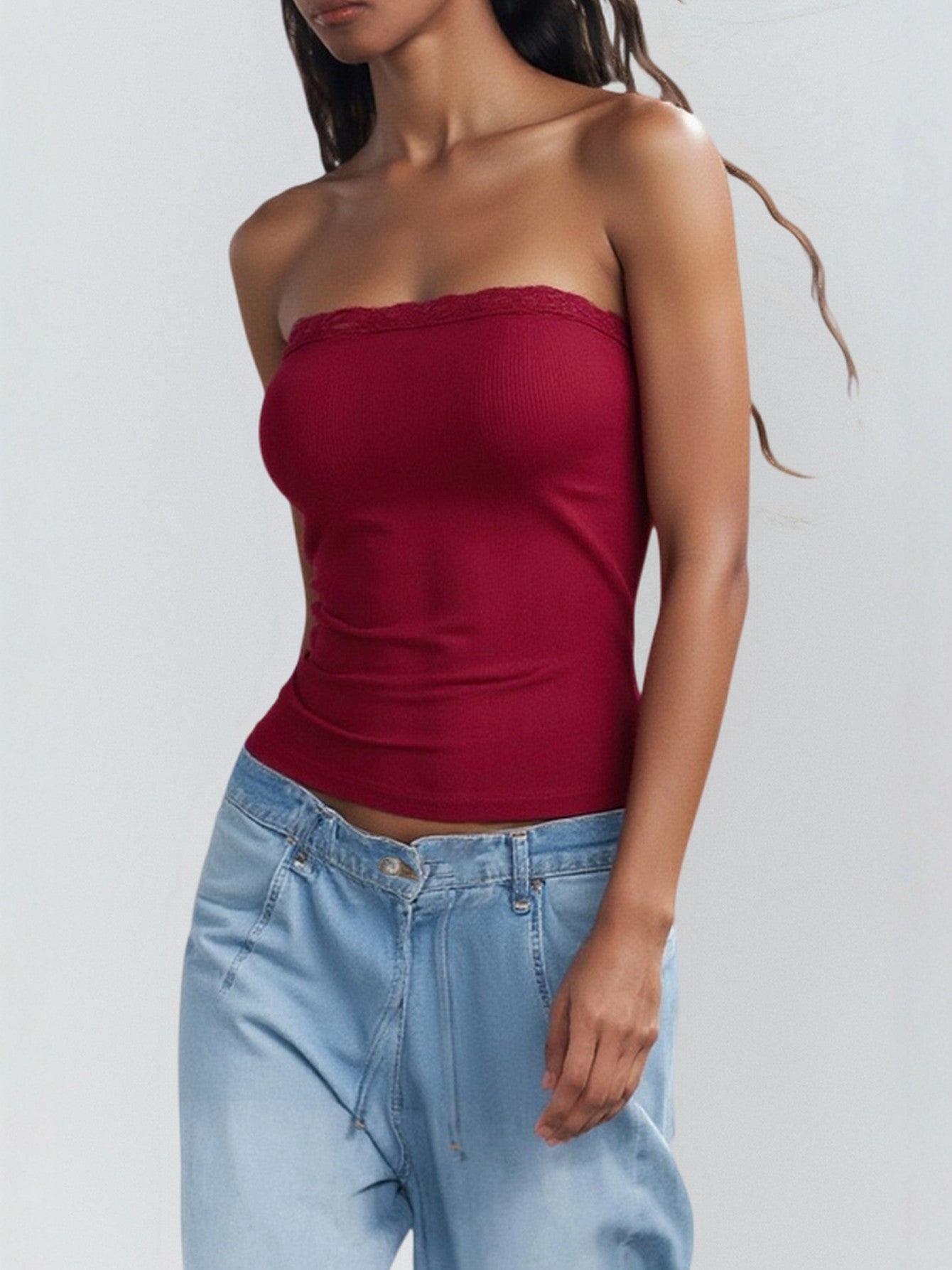 Strapless Lace-Trim Sexy Strapless