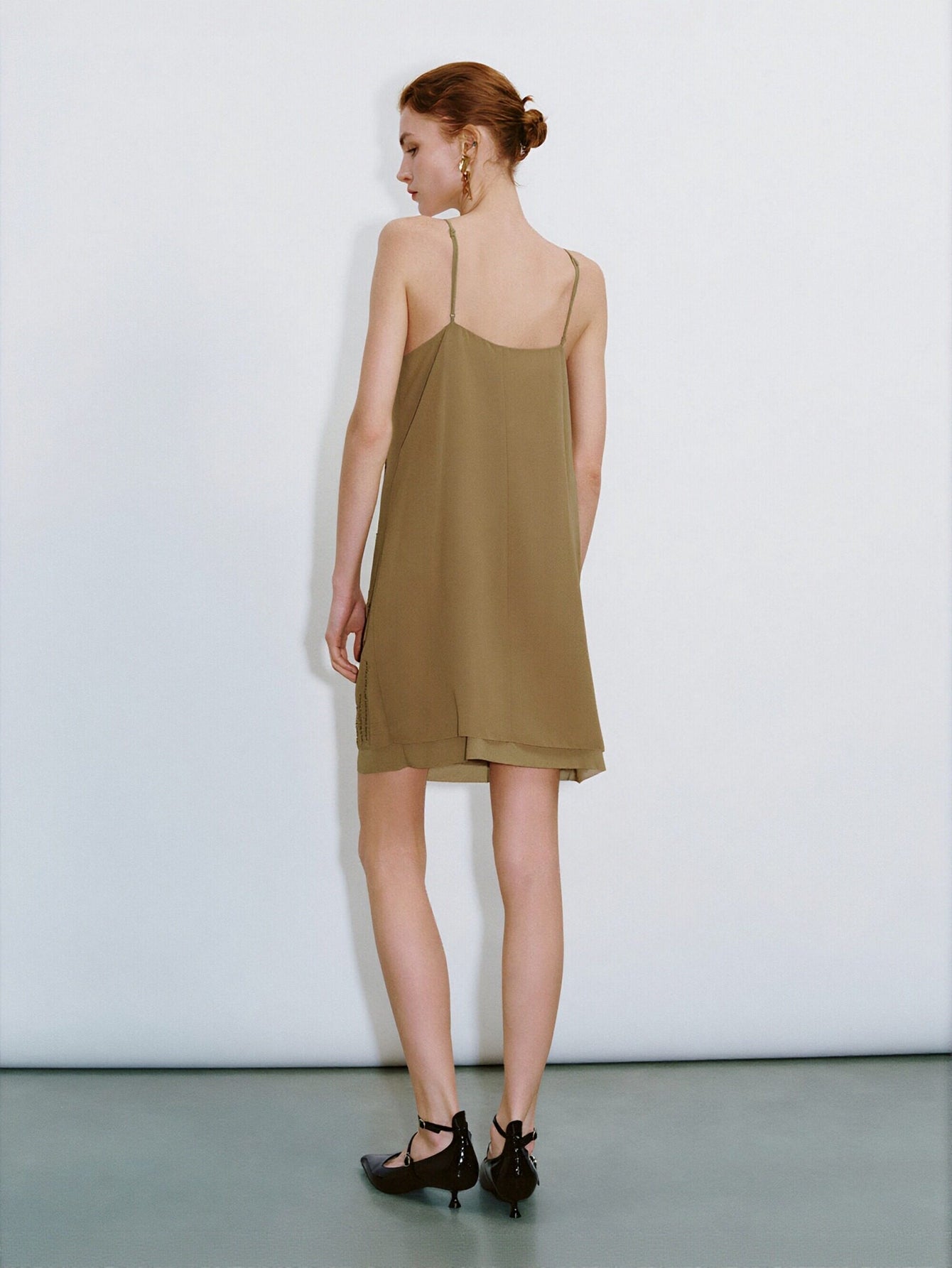 Urban Revivo A-Line Dresses-Khaki Brown