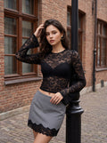 Sexy Backless Floral Lace Top