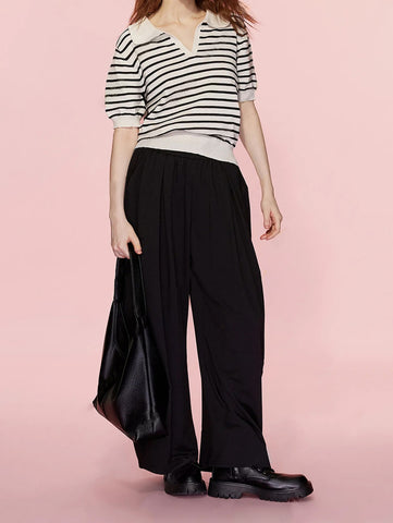 High Waisted Pleated Wide Leg Pants