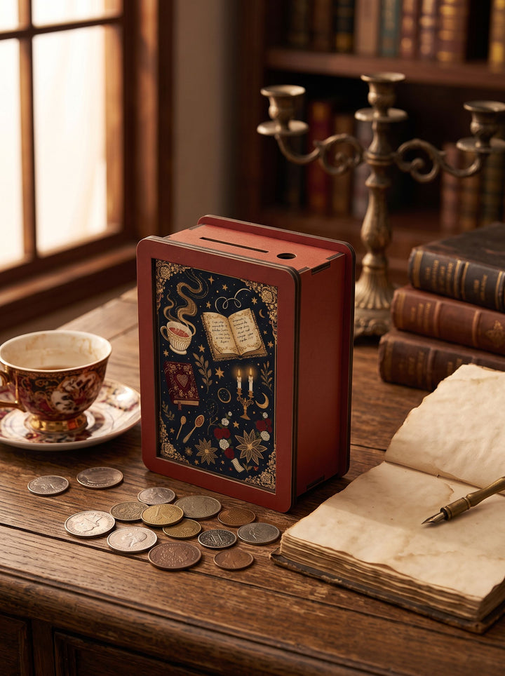 Magic Book and Celestial Graphic Money Saving Box