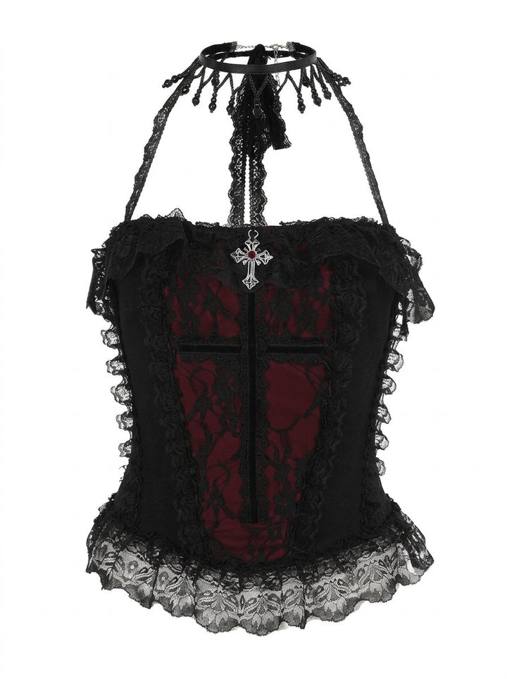 Gothic Lace Corset Style Tank Top