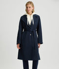 Elegant Belted Navy Trench Coat