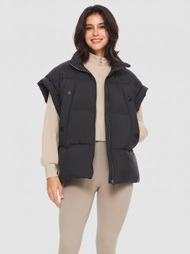 Oversized Padded Stand Collar Vest