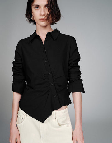 Urban Revivo Asymmetric Slim Fit Shirts-White