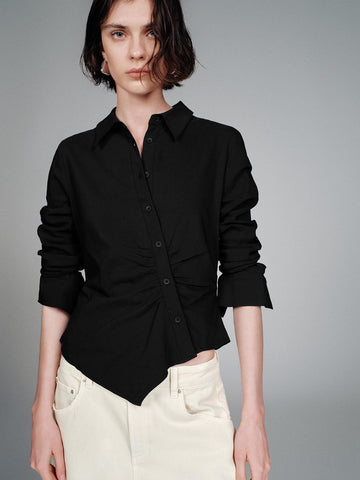 Urban Revivo Asymmetric Slim Fit Shirts-White