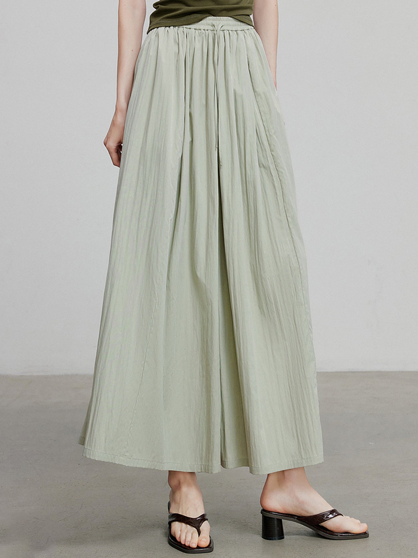 TOYOUTH Wide Leg Drawstring Waist Bohemian Pants