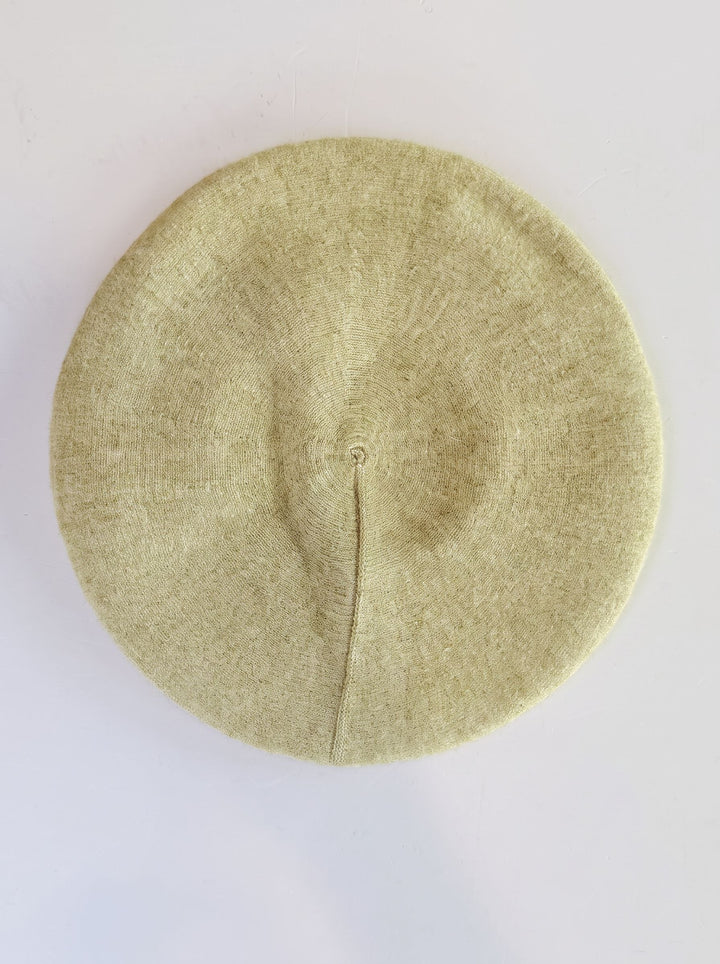 Minimalist Khaki Knit Beret Hat