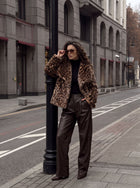 Cozy Leopard Print Faux Fur Coat