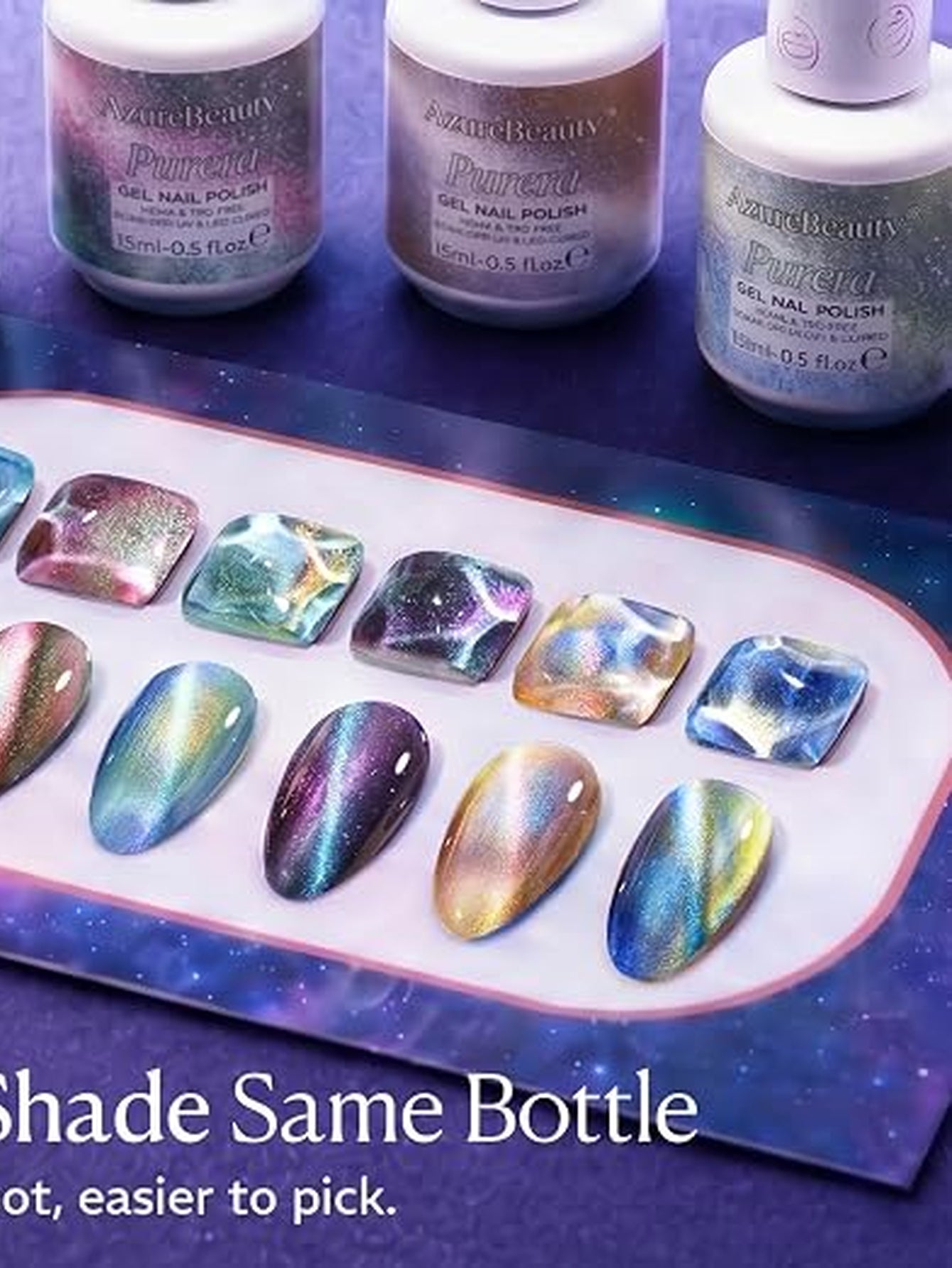 Shimmering Cat Eye Gel Nail Polish