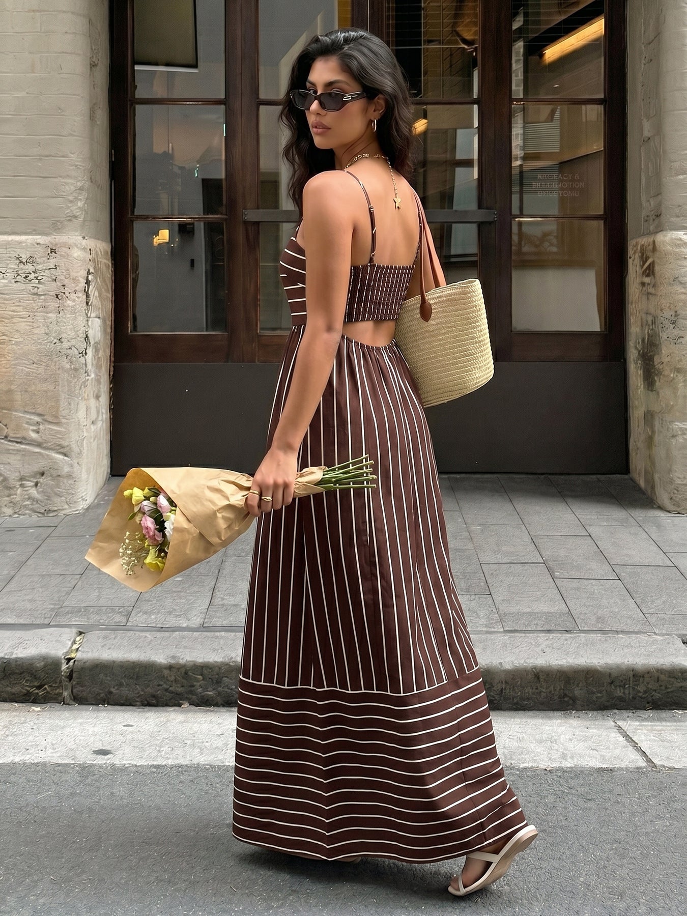 Striped Sleeveless Summer Maxi Dress