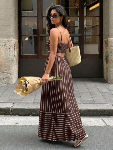 Striped Sleeveless Summer Maxi Dress