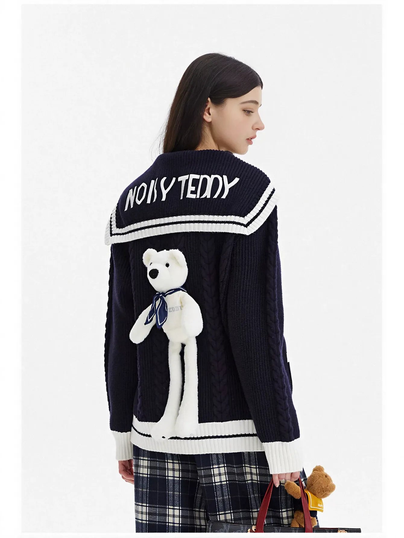 Cute Teddy Bear Sailor Cardigan