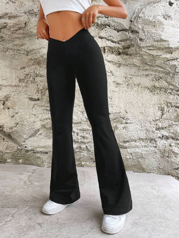 High Waist Flare Leg Pants