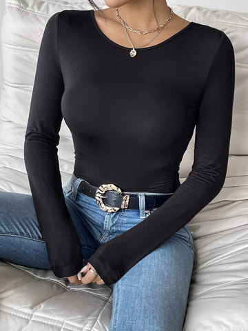 Butterfly Lace Back Long Sleeve Top