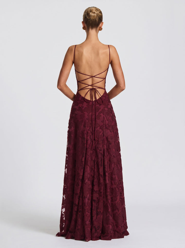 Cowl Neck Floral Maxi Dress