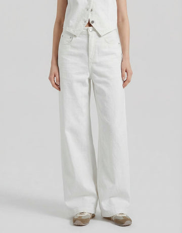 Cotton Linen Straight Jeans
