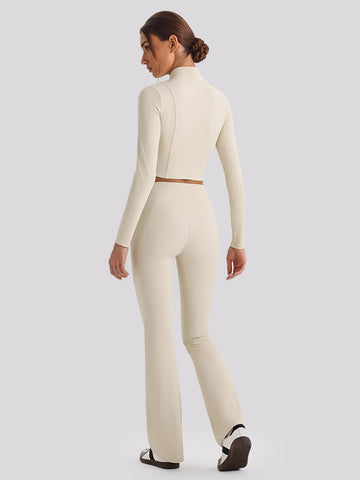 Seamless Zip Up Flare Legging Set