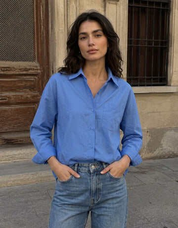 Classic Collar Long Sleeve Chest Pocket Classic Shirt