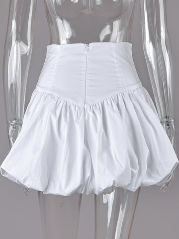 High Waisted Voluminous Bubble Mini Skirt