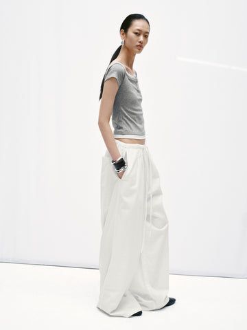 Drawstring Wide Leg Jeans