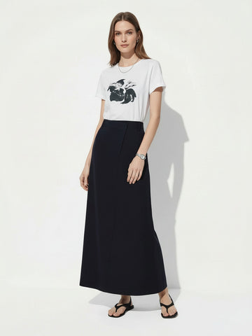 Back Slit A-Line Skirt